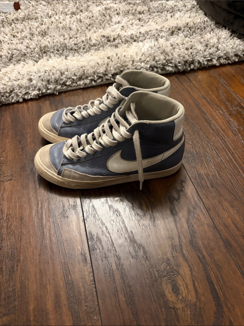 Nike Men’s Custom Navy and Cream High-Top Blazers